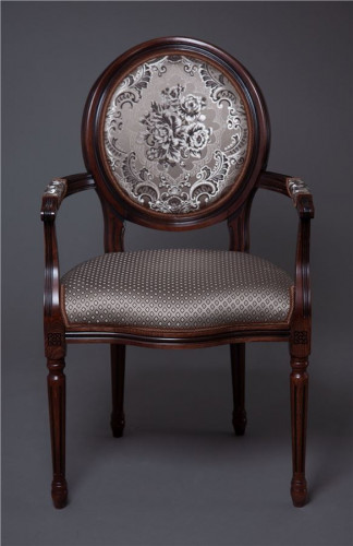 Кресло "Милорд-15" (Темный орех+патина /ткань Luiza Mocco)