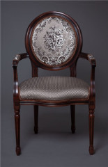 Кресло "Милорд-15" (Темный орех+патина /ткань Luiza Mocco)