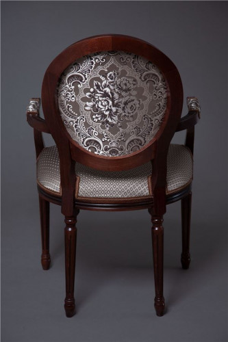 Кресло "Милорд-15" (Темный орех+патина /ткань Luiza Mocco)