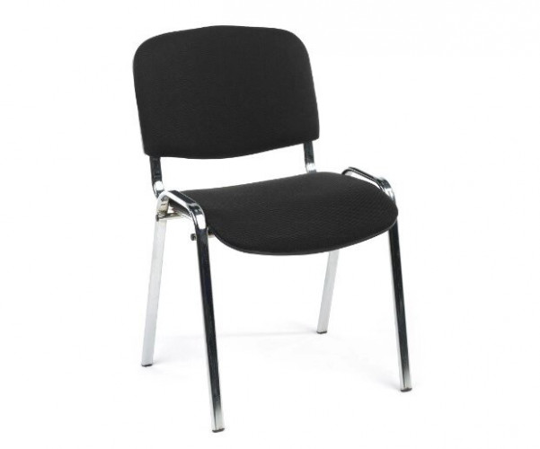 Стул для посетителей ИЗО хром ткань C11 черный ИМ