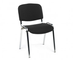 Стул для посетителей ИЗО хром ткань C11 черный ИМ