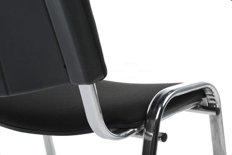 Стул для посетителей ИЗО хром ткань C11 черный ИМ