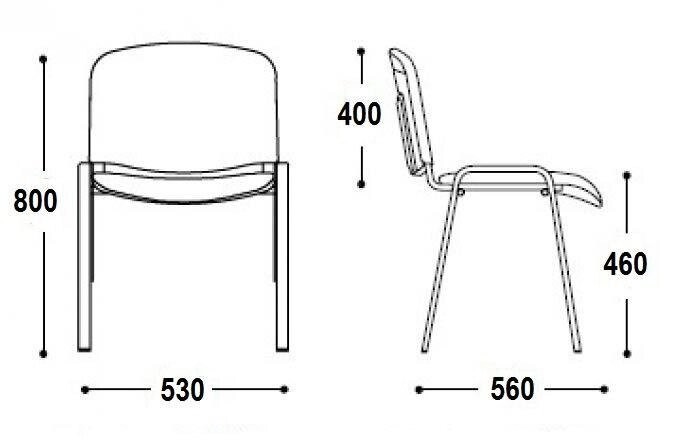 Стул для посетителей ИЗО хром ткань C11 черный ИМ