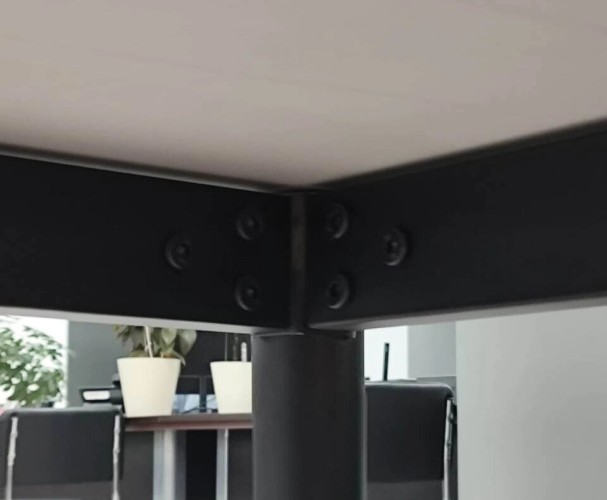 Стол для кафе Uni-Form-S2.2B (1300х700) SBlack/White Gloss Marble