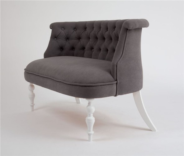 Диван Бархат (эмаль белая / RS 15 - серый)