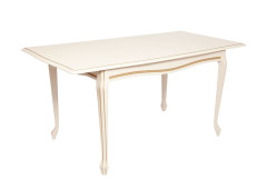 Стол "Кабриоль 120" раздвижной (1200х800 / Цвет дерева:Тон 10 Слоновая кость RAL 1015 + патина золото)