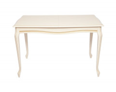 Стол "Кабриоль 120" раздвижной (1200х800 / Цвет дерева:Тон 10 Слоновая кость RAL 1015 + патина золото)