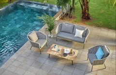 Плетеный комплект мебели с диваном из роупа LAVAL LOUNGE SET KWA