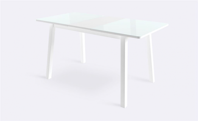 ТИРК стол раздвижной со стеклом 110(140)х70, Белый/Белый