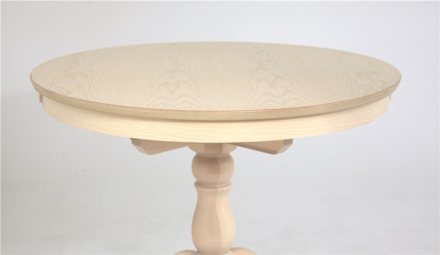 Стол обеденный Круглый-0090 (беленый дуб)