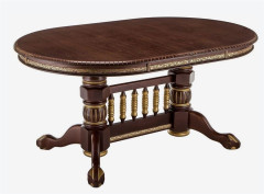 Стол  "АЗИЯ-М"  (Матовый лак/Темный орех / патина золото)