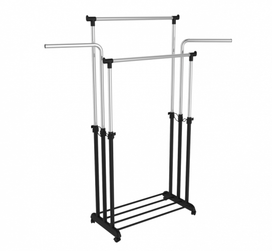 Стойка для одежды SHT WR-6 Sheffilton (металл-пластик/черный муар/хром)