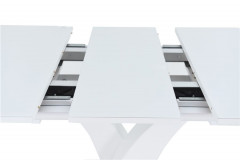 Стол "Нотр Дам ПМ" (OPTIWHITE/ 1400(1715)*850/ Цвет стекла:Белый / Цвет ЛДСП:Белый)