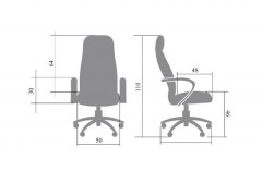 Конференц кресло Георг нат кожа черная/дерево ИМ