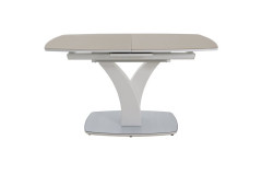 Стол Нотр Дам ПМ (OPTIWHITE/1400(1715)*850/Стек.Капучино/ЛДСП:Белый /Пленка:Белый мат/Тон 9 Белый)