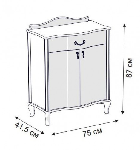 Комод "Джульетта" с распашными дверцами (дуб шампань) Вис