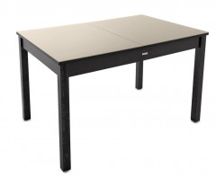 Стол "Токио-2" раздвижной (стекло Капучино/ЛДСП Венге/Каркас корич. Муар/ноги №3 Тон 8 Венге)