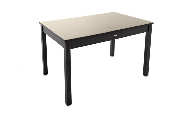 Стол "Токио-2" раздвижной (стекло Капучино/ЛДСП Венге/Каркас корич. Муар/ноги №3 Тон 8 Венге)