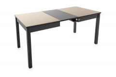 Стол "Токио-2" раздвижной (стекло Капучино/ЛДСП Венге/Каркас корич. Муар/ноги №3 Тон 8 Венге)