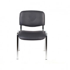 Стул для посетителей ИЗО хром кожзам черный