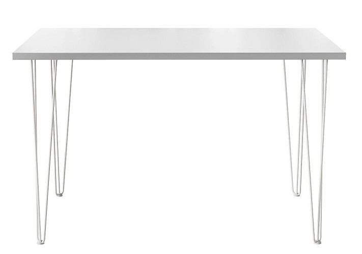 Стол для кафе Крис 120х75 ЛДСП белый\опоры белые