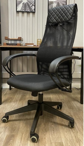 Офисное кресло руководителя KR 67 (CH-607) эко черн\сетка черн ТГ