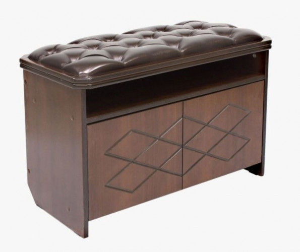 Банкетка "Патриция" (орех, к/з орегон, каретная стяжка) Вис