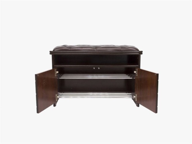 Банкетка "Патриция" (орех, к/з орегон, каретная стяжка) Вис