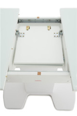 Стол "Корсика 110 " (110/141,5 х 70/стекло MATTE белое/пленка Белая мат./ЛДСП Белый)