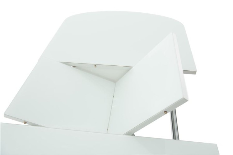 Стол "Корсика 110 " (110/141,5 х 70/стекло MATTE белое/пленка Белая мат./ЛДСП Белый)