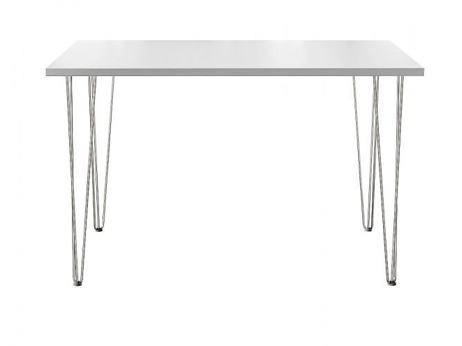 Стол для кафе Крис 120х75 ЛДСП белый\опоры хром