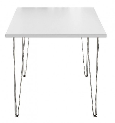 Стол для кафе Крис 120х75 ЛДСП белый\опоры хром