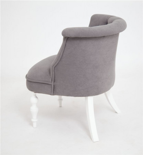 Кресло Бархат (эмаль белая / RS15 - серый)