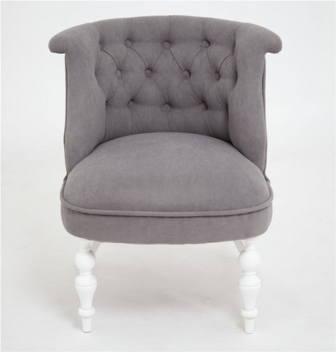 Кресло Бархат (эмаль белая / RS15 - серый)