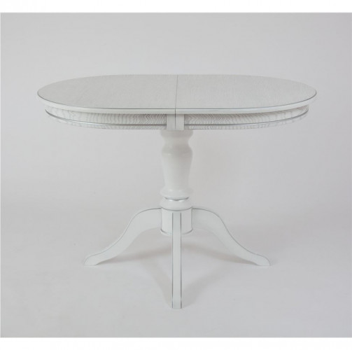 Стол обеденный овальный "Капелла" (Белый / патина серебро/шпон дуб) Тип 2 RB