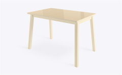 ТИРК стол раздвижной со стеклом 110(140)х70, Кремовый/Кремовый