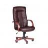 Кресло руководителя Атлант нат кожа вишня/дерево ТГ подл ромб ИМ