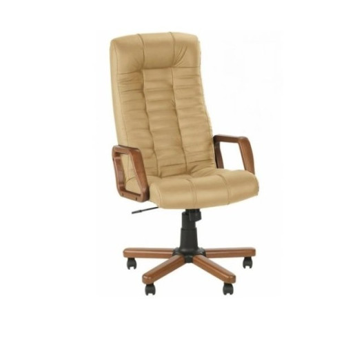 Кресло руководителя Атлант нат кожа вишня/дерево ТГ подл ромб ИМ