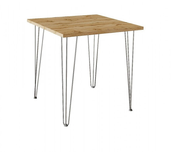 Стол для кафе Крис 750х750 ЛДСП дуб\опоры хром