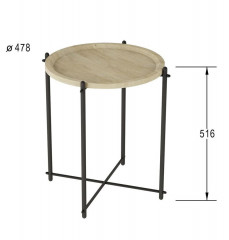 Стол журнальный Кнуд (Дуб санремо/Чёрный)