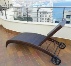 Шезлонг-лежак из иск ротанга Monaco (Монако) темно-коричневый BF