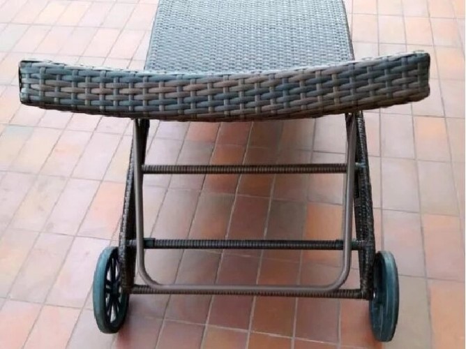 Шезлонг-лежак из иск ротанга Monaco (Монако) темно-коричневый BF