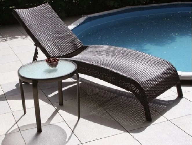 Шезлонг-лежак из иск ротанга Monaco (Монако) темно-коричневый BF