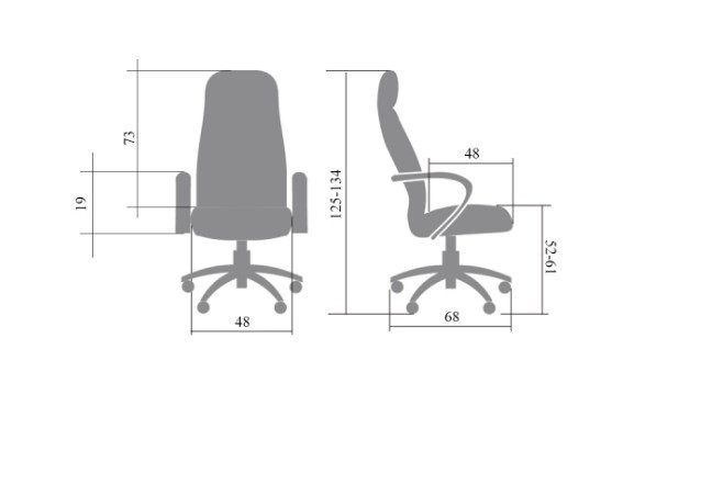 Кресло руководителя Атлант экокожа серый ТГ CH-XI, пласт серый ИМ