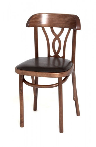 Стул "Астра Восьмерка" мягкий (темный тон, экокожа коричневая)