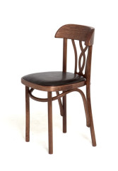 Стул "Астра Восьмерка" мягкий (темный тон, экокожа коричневая)