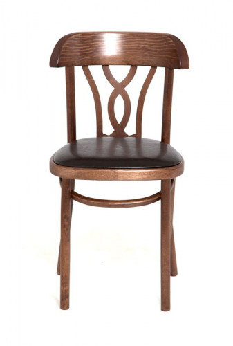 Стул "Астра Восьмерка" мягкий (темный тон, экокожа коричневая)