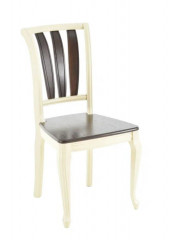 Стул жесткий "Кабриоль" (Тон 10 Слоновая кость/ Тон 7 Орех темный)