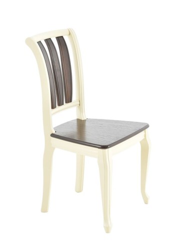 Стул жесткий "Кабриоль" (Тон 10 Слоновая кость/ Тон 7 Орех темный)