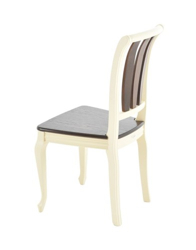 Стул жесткий "Кабриоль" (Тон 10 Слоновая кость/ Тон 7 Орех темный)